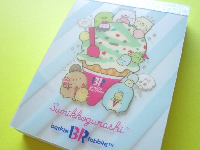 Photo1: Kawaii Cute Mini Memo Pad Sumikkogurashi San-x *baskin robbins (MH11601-2)