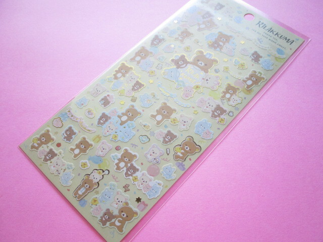 Photo1: Kawaii Cute Stickers Sheet Rilakkuma San-x *Happy Smile For You (SE55502)