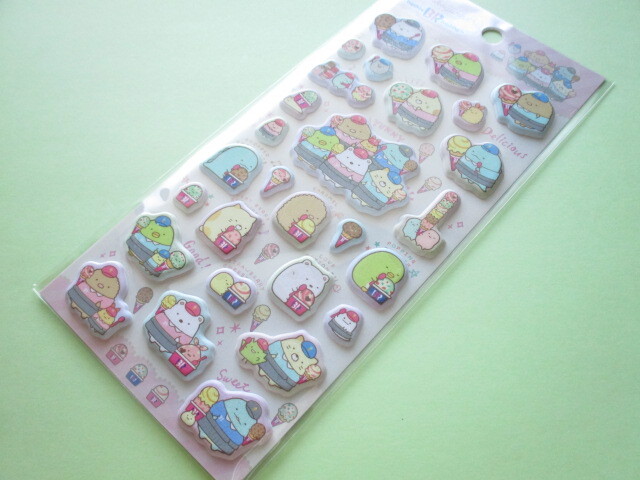 Photo1: Kawaii Cute Puffy Funi Funi Stickers Sheet Sumikkogurashi San-x *baskin robbins (SE55101)