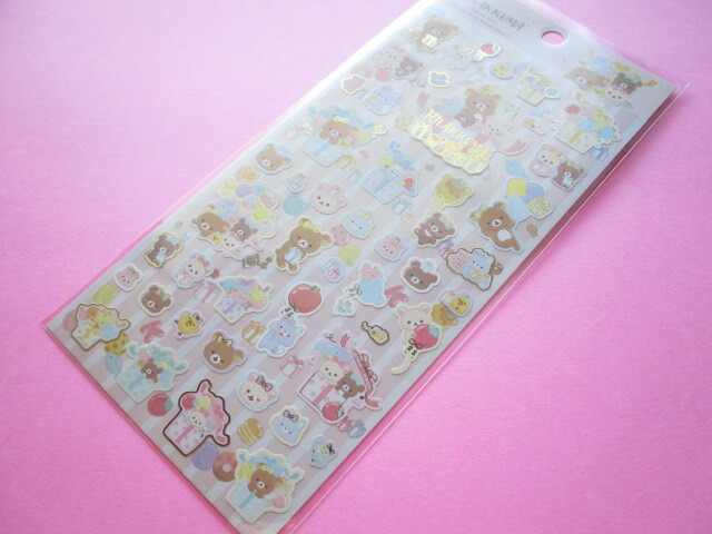 Photo1: Kawaii Cute Stickers Sheet Rilakkuma San-x *Happy Smile For You (SE55501)