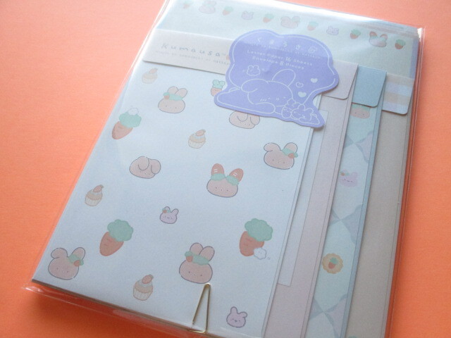 Photo1: Kawaii Cute Regular Letter Set San-x Kumausa San-x *Kumausa with Rabbit (LH77601)