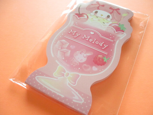 Photo1: Kawaii Cute Cream Soda Die-Cut Medium Memo Pad Sanrio Original *My Melody (30401-8) 