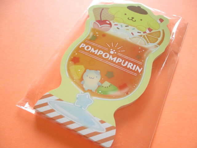 Photo1: Kawaii Cute Cream Soda Die-Cut Medium Memo Pad Sanrio Original *POMPOMPURIN (30420-4) 