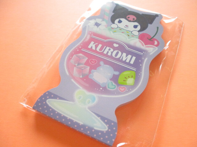Photo1: Kawaii Cute Cream Soda Die-Cut Medium Memo Pad Sanrio Original *Kuromi (30432-8) 