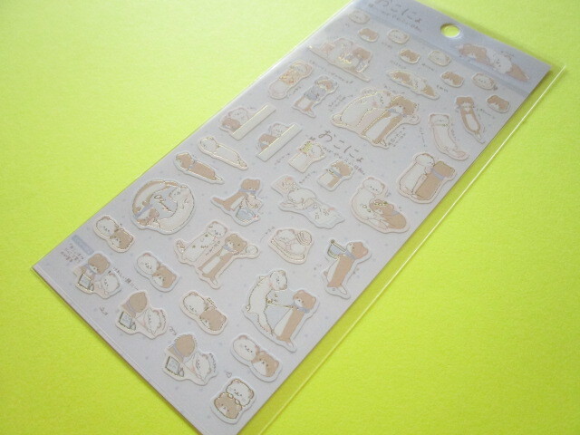 Photo1: Kawaii Cute Seal Market Stickers Sheet San-x *おいにょ (SE57902)