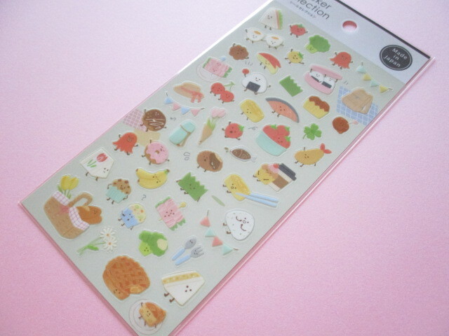 Photo1: Kawaii Cute Design Stickers Sheet Gaia *Friendly Food (466633-1)