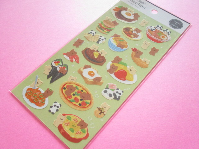 Photo1: Kawaii Cute Design Stickers Sheet Gaia *Animal in Food (466636-1)