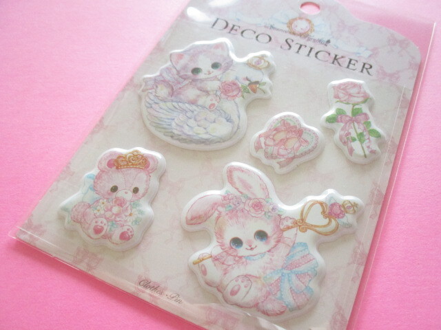Photo1: Kawaii Cute Puffy Deco Stickers Sheet Amenomori Fumika Clothes Pin *Ballerina Dream (US-14670)
