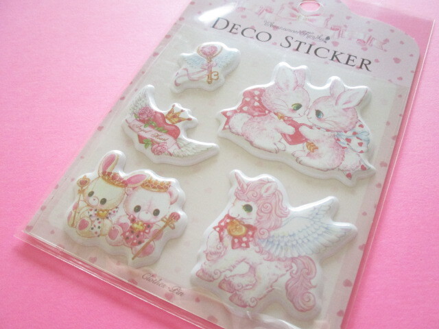 Photo1: Kawaii Cute Puffy Deco Stickers Sheet Amenomori Fumika Clothes Pin *Angel Heart (US-14668)