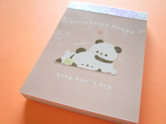 Photo1: Kawaii Cute Mini Memo Pad Q-LiA  *Twin Panda (60363)