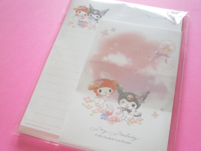 Photo1: Kawaii Cute Letter Set My Melody & Kuromi Crux *Fluffy Clouds & Cute Flowers (302737)