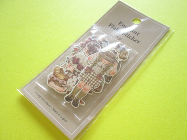 Photo1: Kawaii Cute Enchant Flake Stickers Sack Gaia *Beige (467547)