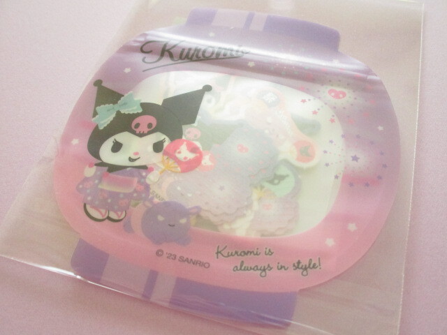 Photo1: Kawaii Cute Japanese Lantern Summer Sticker Flakes Sack in Mini Zipper Bag Sanrio Original *Kuromi (93347-3)