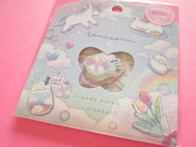 Photo1: Kawaii Cute Sticker Flakes Sack Crux *Petit Unicorn (116662)