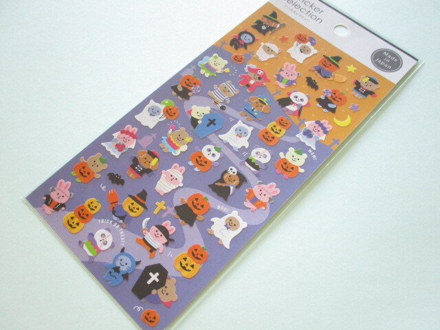 Photo1: Kawaii Cute Stickers Sheet Gaia *Animal Halloween (466659-2)