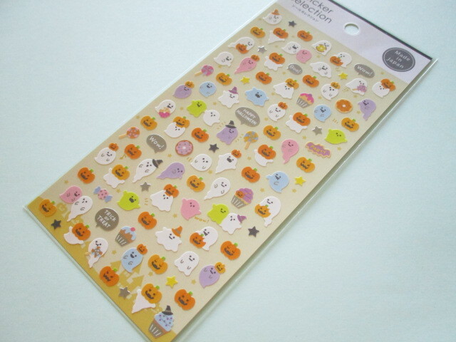 Photo1: Kawaii Cute Stickers Sheet Gaia *Pumpkins & Ghosts (466659-1)