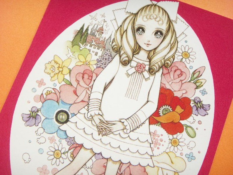 Photo1: Macoto Japanese Retro Illustration Postcard Cute Girls *26