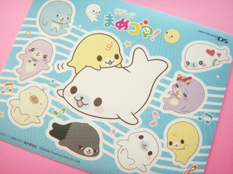 Photo2: Kawaii Cute Mamegoma Small Sticker Sheet Nintendo DS Novelty