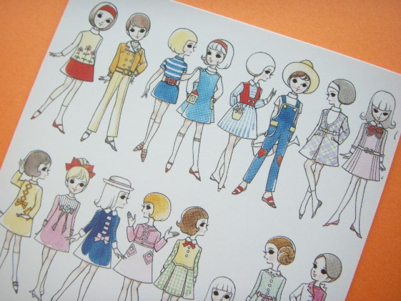 Photo1: Macoto Japanese Retro Illustration Postcard Cute Girls *15