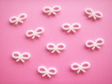 Photo: 10 pcs Tiny Ribbon Bow Plastic Embellishment White