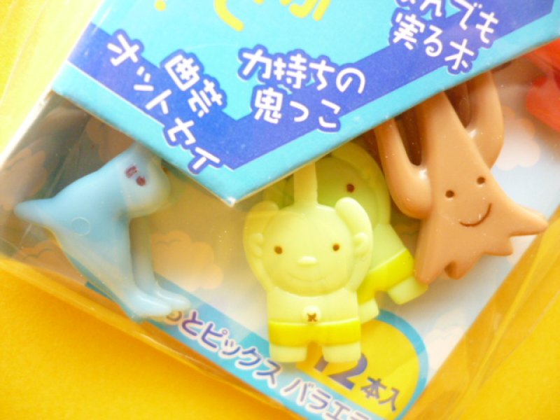 Photo2: Kawaii Cute Food Picks Bento Accessories Animals Cupcake Toppers Set M