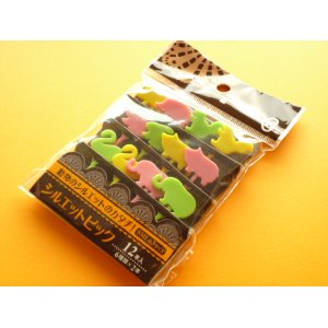 Photo: Cute Silhouette Animals Food Picks Bento Accessories Cupcake Toppers Set #01