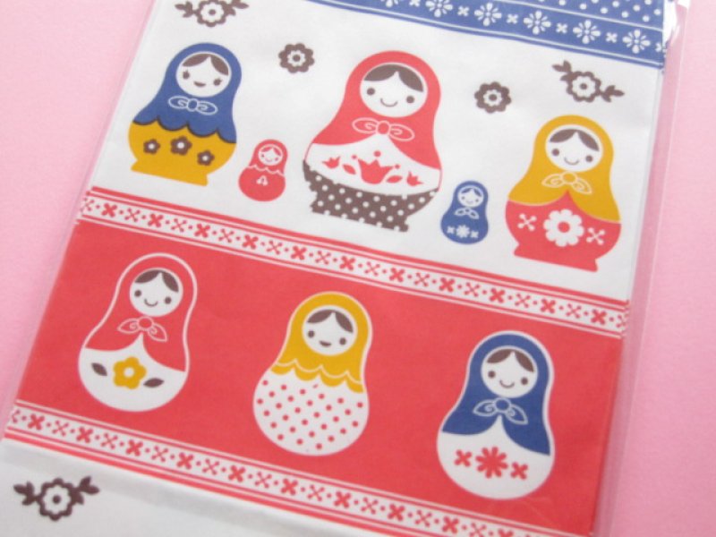 Photo1: 5 pcs Kawaii Cute Matryoshka/Matrioshka Paper Gift Bags Set *Size M