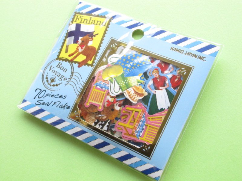 Photo1: Sticker Flakes Sack Bon Voyage Kamio Japan Scrapbooking *Finland (44829) (1)