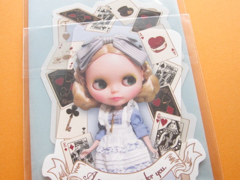 Photo1: Kawaii Cute Blythe Greeting Message Card *The Playing Cards