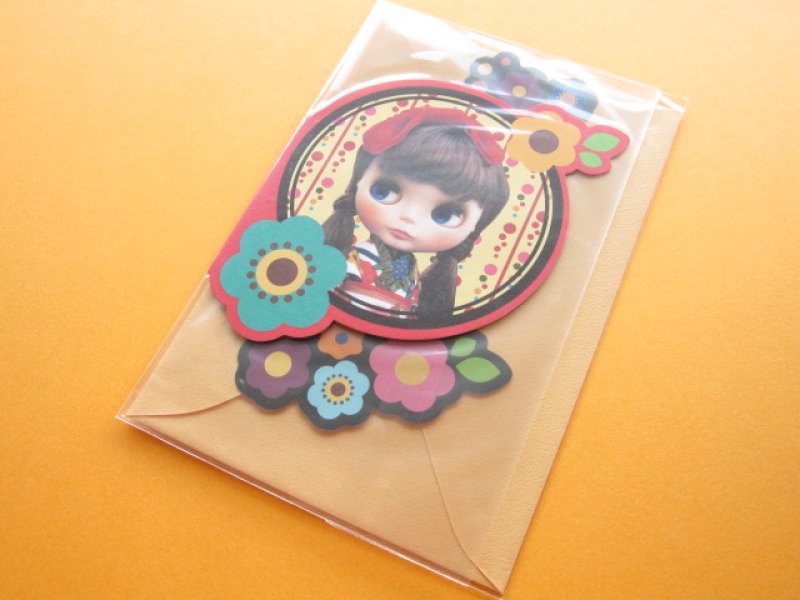Photo1: Kawaii Cute Blythe Greeting Message Card *Akai Ribbon  (1)