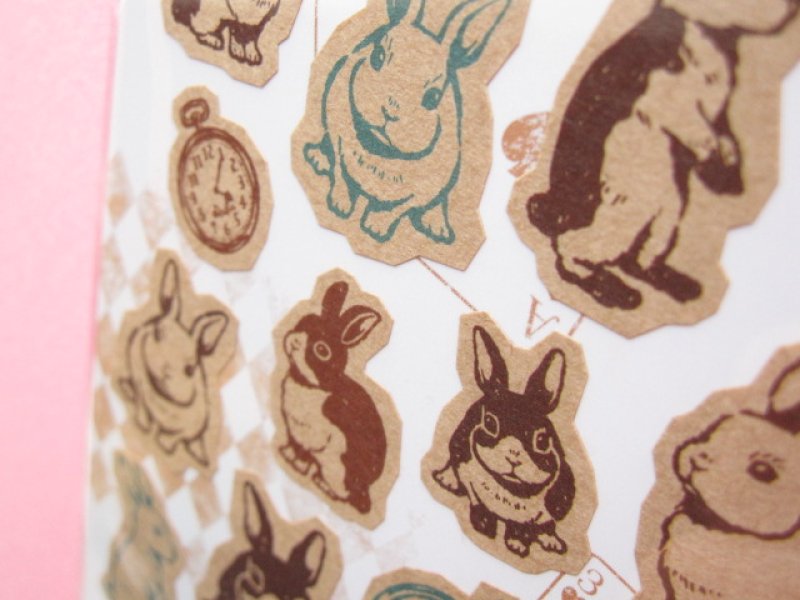 Photo3: Cute Rabbit/Bunny Sticker Sheet Mind Wave (75484)