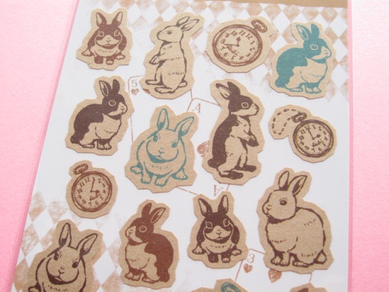 Photo1: Cute Rabbit/Bunny Sticker Sheet Mind Wave (75484)