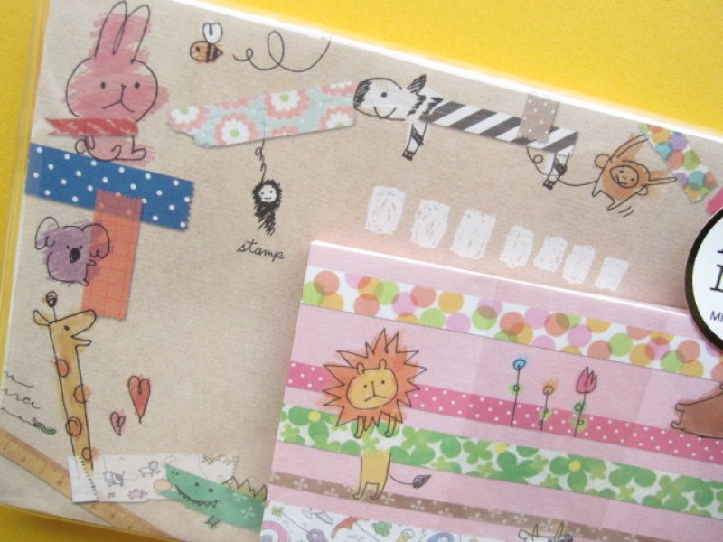 Photo1: Kawaii Cute Mini Letter Set Mind Wave *YURU Animal (38129)