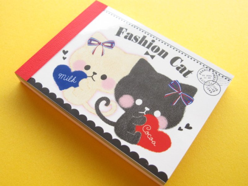 Photo1: Kawaii Cute Mini Memo Pad Crux *Fashion Cat (28174) (1)