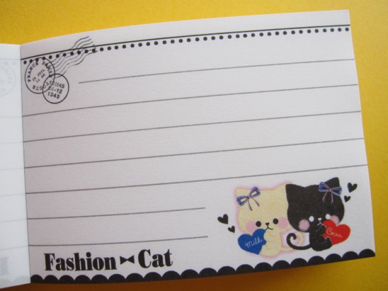 Photo1: Kawaii Cute Mini Memo Pad Crux *Fashion Cat (28174)