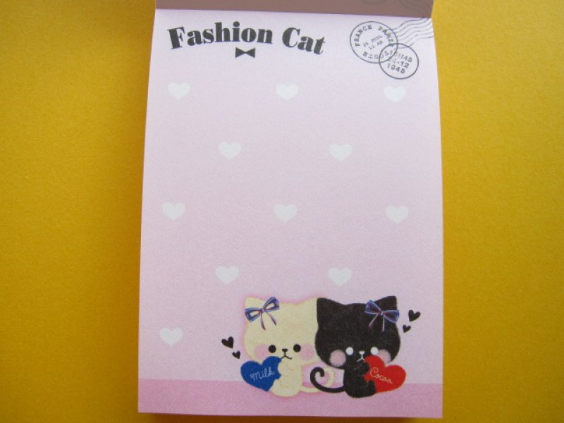 Photo2: Kawaii Cute Mini Memo Pad Crux *Fashion Cat (28174)