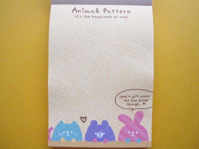 Photo3: Kawaii Cute Mini Memo Pad Q-LiA *Animal Pattern (80569) 