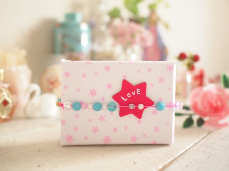 Photo2: Star Pattern Wood Mounted Rubber Stamp From Cui