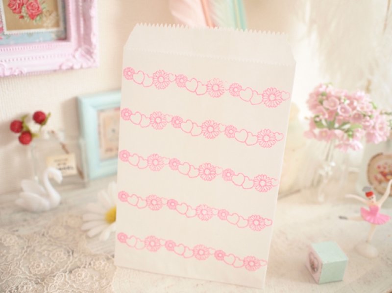 Photo3: Daisy Heart Wood Mounted Rubber Stamp From Cui