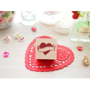 Photo: Heart Wood Mounted Rubber Stamp From Cui