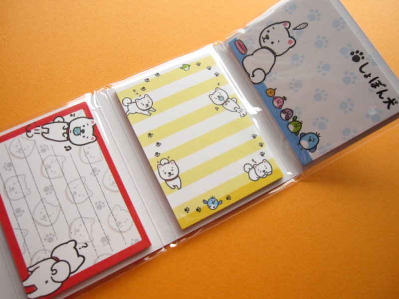 Photo2: Kawaii Cute Mini Memo Pad Set Crux *しょぼん犬 (01495)