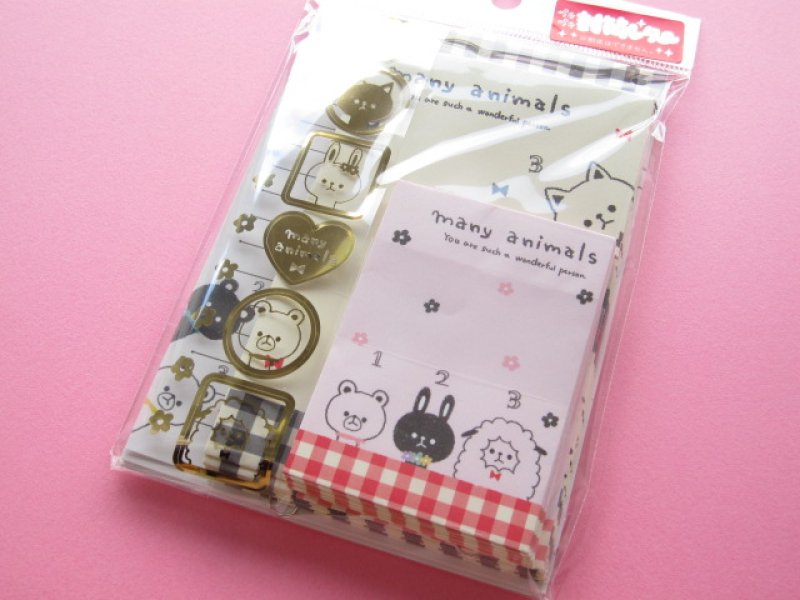 Photo1: Kawaii Cute Mini Letter Set Crux *many animals (01699) (1)