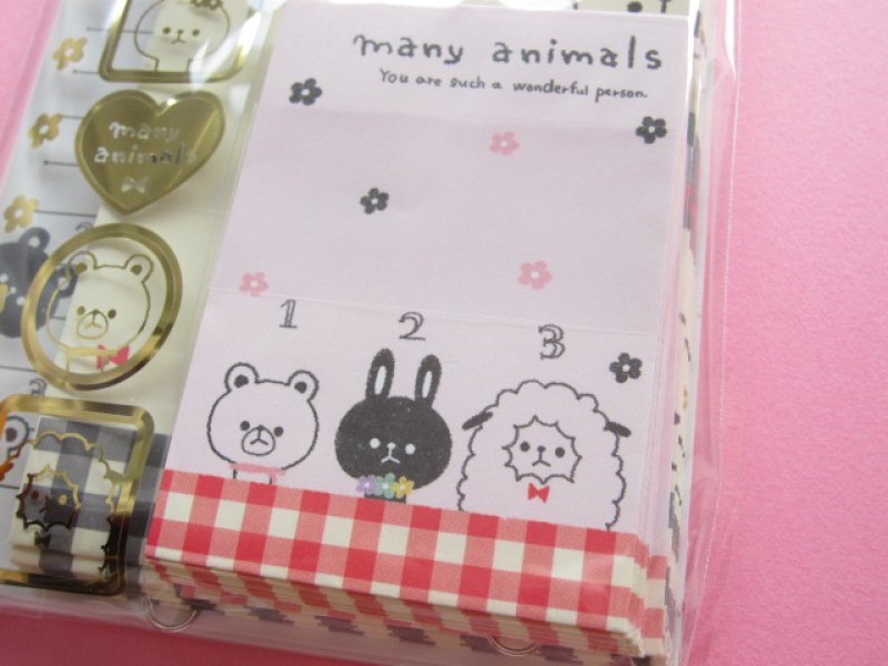 Photo2: Kawaii Cute Mini Letter Set Crux *many animals (01699)