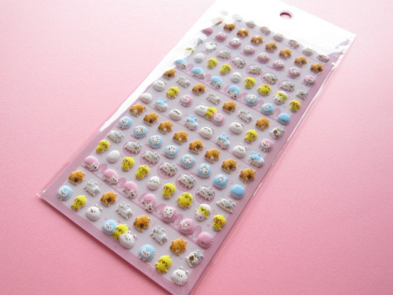 Photo1: Kawaii Cute Puffy Stickers Sheet Crux *chima chima friends (05006) (1)