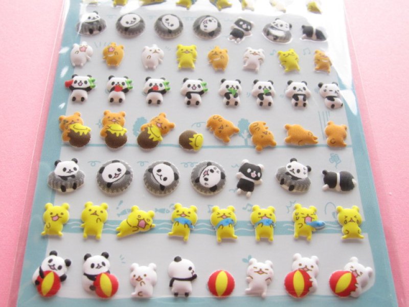 Photo2: Kawaii Cute Puffy Stickers Sheet Crux *chima chima friends (05007)