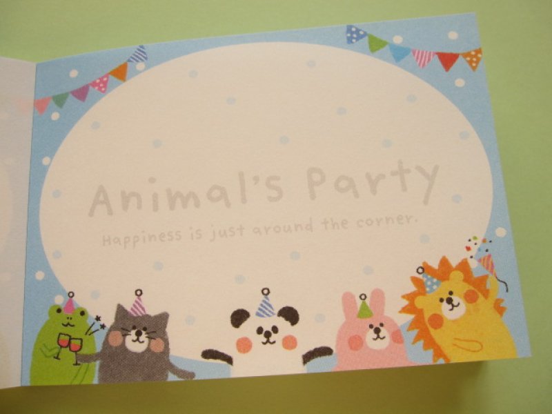 Photo2: Kawaii Cute Mini Memo Pad Crux *Animal's Party (28560)