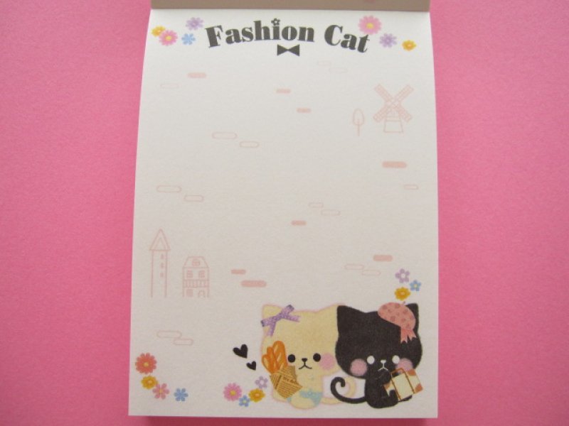 Photo2: Kawaii Cute Mini Memo Pad Crux *Fashion Cat (28699)