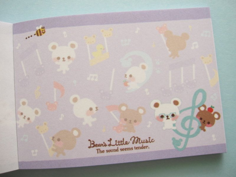 Photo2: Kawaii Cute Mini Memo Pad Q-LiA *Bear's Little Music (84699)
