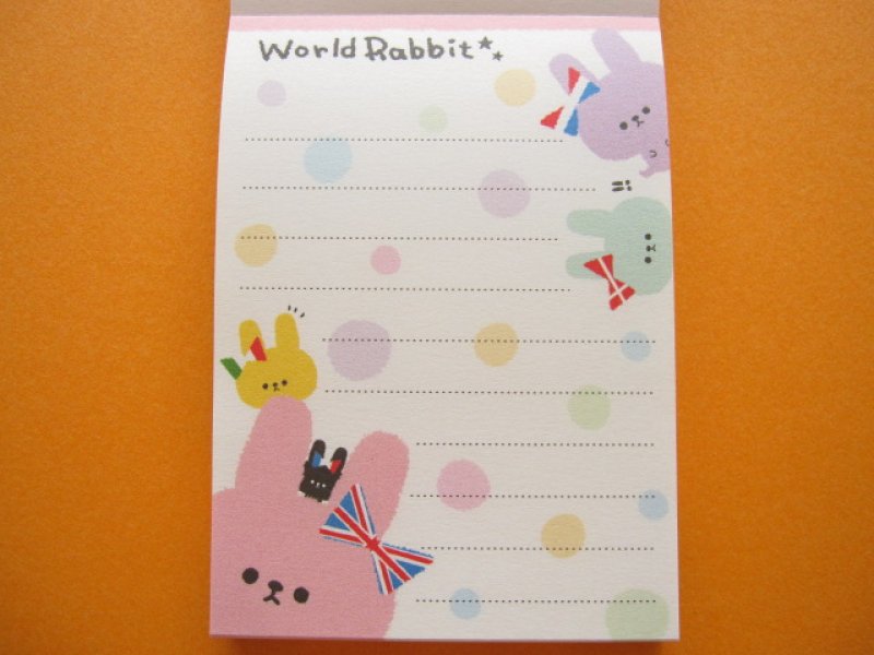 Photo1: Kawaii Cute Mini Memo Pad Crux *World Rabbit (01862)