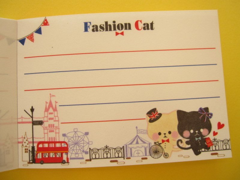 Photo1: Kawaii Cute Mini Memo Pad Crux *Fashion Cat (29275)